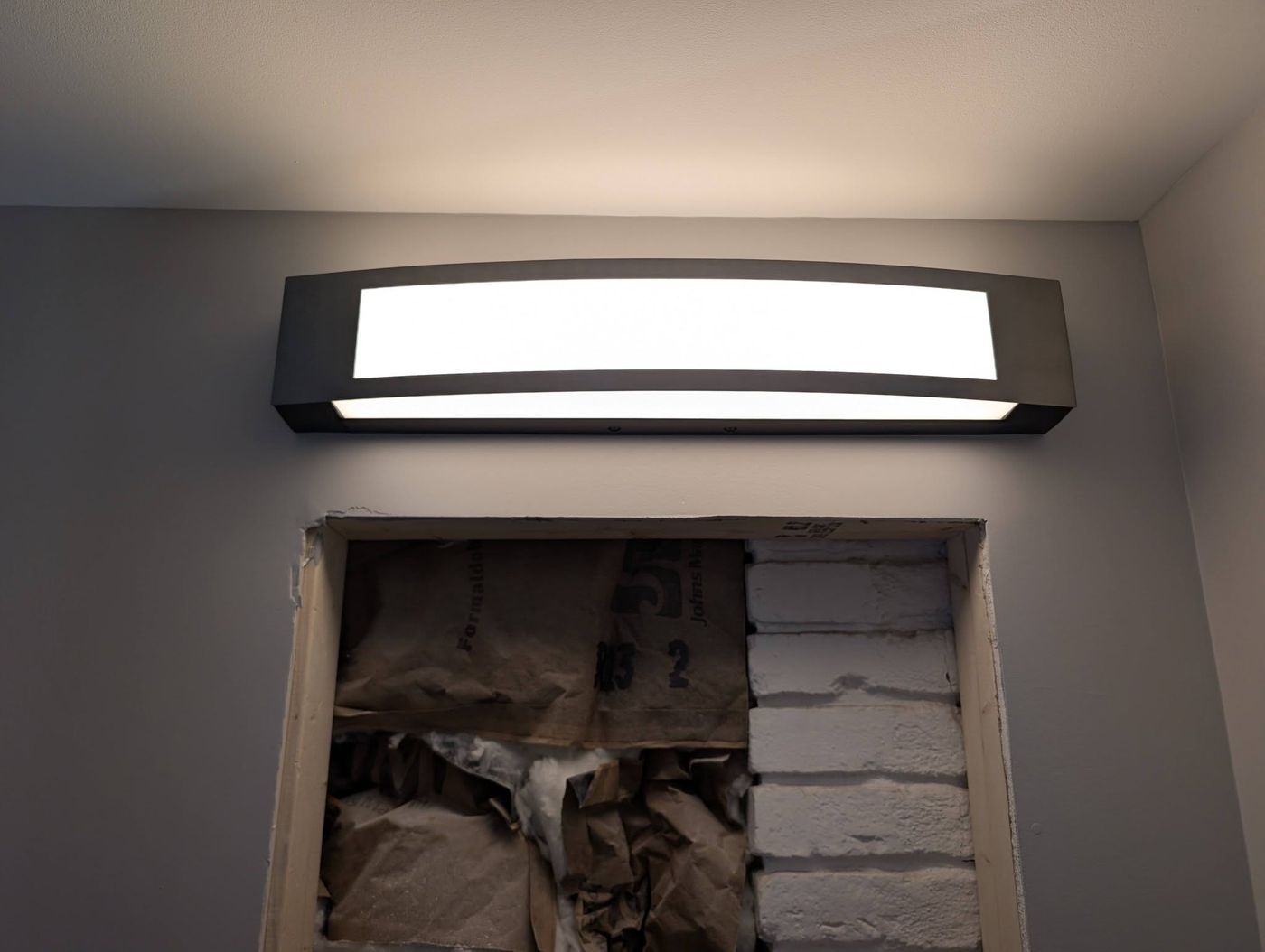 Finished vanity lighting install