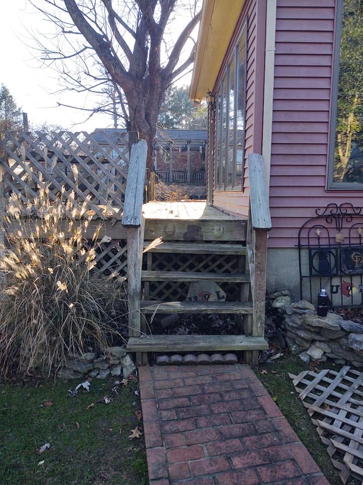 Backyard before deck construction