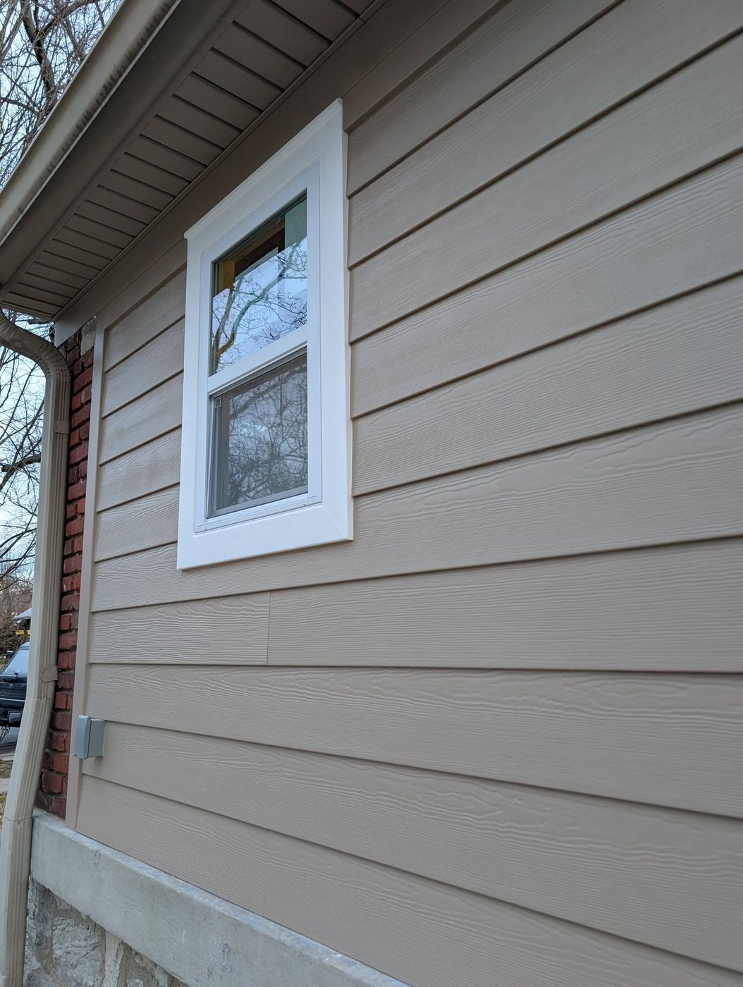 Bathroom addition exterior siding